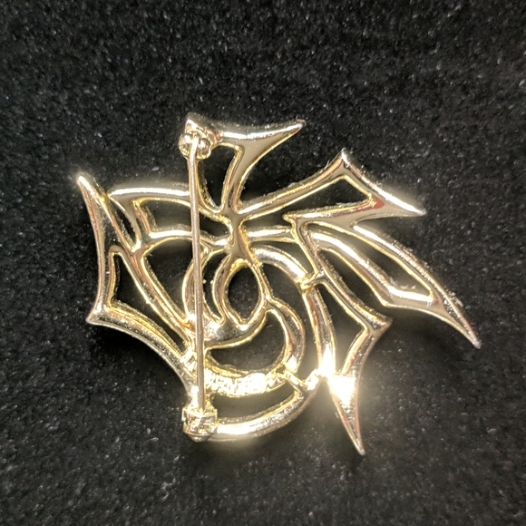 Sarah Coventry Smooth / Textured Two Tone Openwork Abstract Design Brooch Pin - Picture 2 of 9